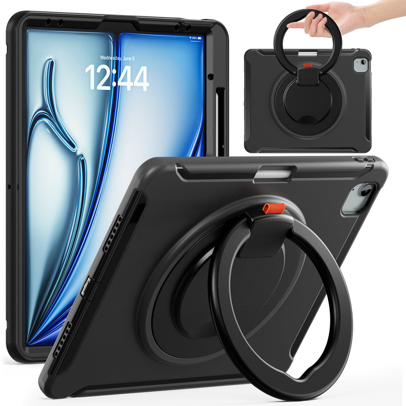 Load image into Gallery viewer, Apple iPad Pro 2024 13”  - EVA Kid Friendly Heavy Duty Ring Holder Stand Case - Polar Tech Australia
