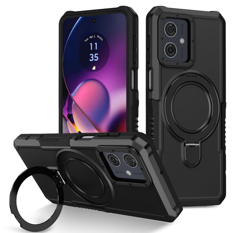 Chargez l&#39;image dans la visionneuse de la galerie, [Ring Rotating Stand] Motorola Moto E14/G14 - Shield Shockproof Rugged Heavy Duty Case
