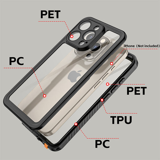 [IP68 Waterproof][With Sliding Adjustment Feature] Apple iPhone 16 / 16 Plus / 16 Pro / 16 Pro Max - Redpepper Full Covered Heavy Duty Tough Armor Case