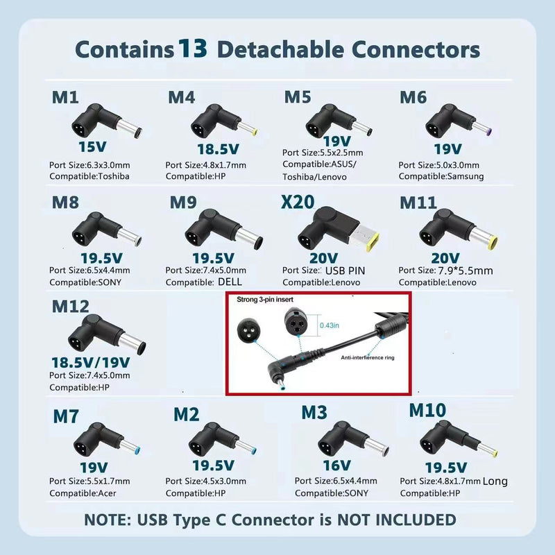 Load image into Gallery viewer, [13 Tips][Max 90W][AU Plug] Universal HP Dell ASUS Acer Toshiba Fujitsu AC Power Adapter Laptop Charger - Polar Tech Australia
