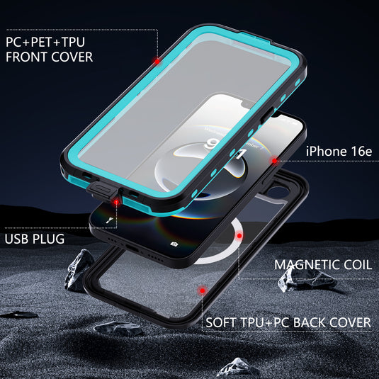 [MagSafe Compatible][Dot Series] Apple iPhone 16e Redpepper IP68 Waterproof Heavy Duty Tough Armor Case With Lanyard