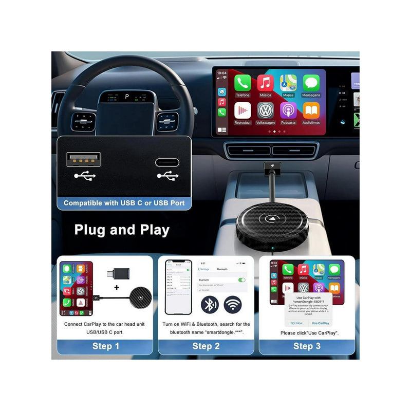 Load image into Gallery viewer, Plug and Play Mini Wireless CarPlay USB Adapter or iPhone 11/12/13/14/15/16
