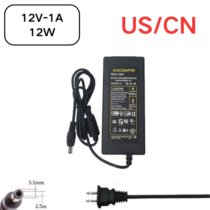 Cargue la imagen en el visor de la galería, [12V-1A][5.5x2.5] Universal Computer/Monitor/CCTV POE Switch - Power Supply Adapter Wall Charger
