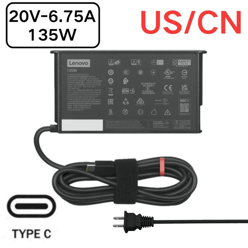 Cargue la imagen en el visor de la galería, [20V-6.75A/135W][Type C] Lenovo Thinkpad Laptop AC Power Supply Adapter Charger
