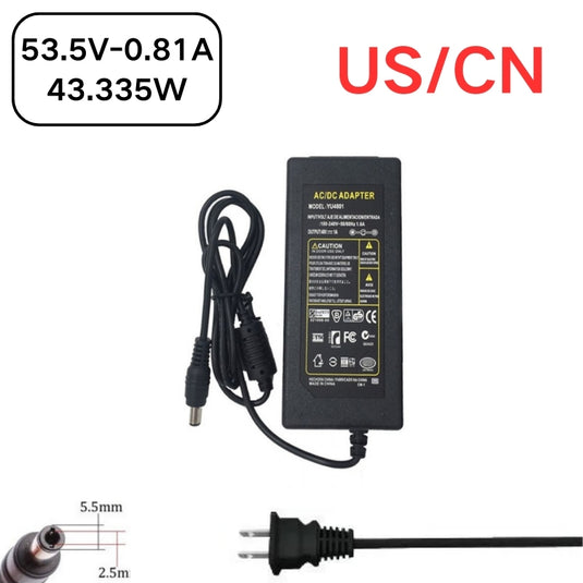 [53.5V-0.81A][5.5x2.5] Universal Computer/Monitor/CCTV POE Switch - Power Supply Adapter Wall Charger