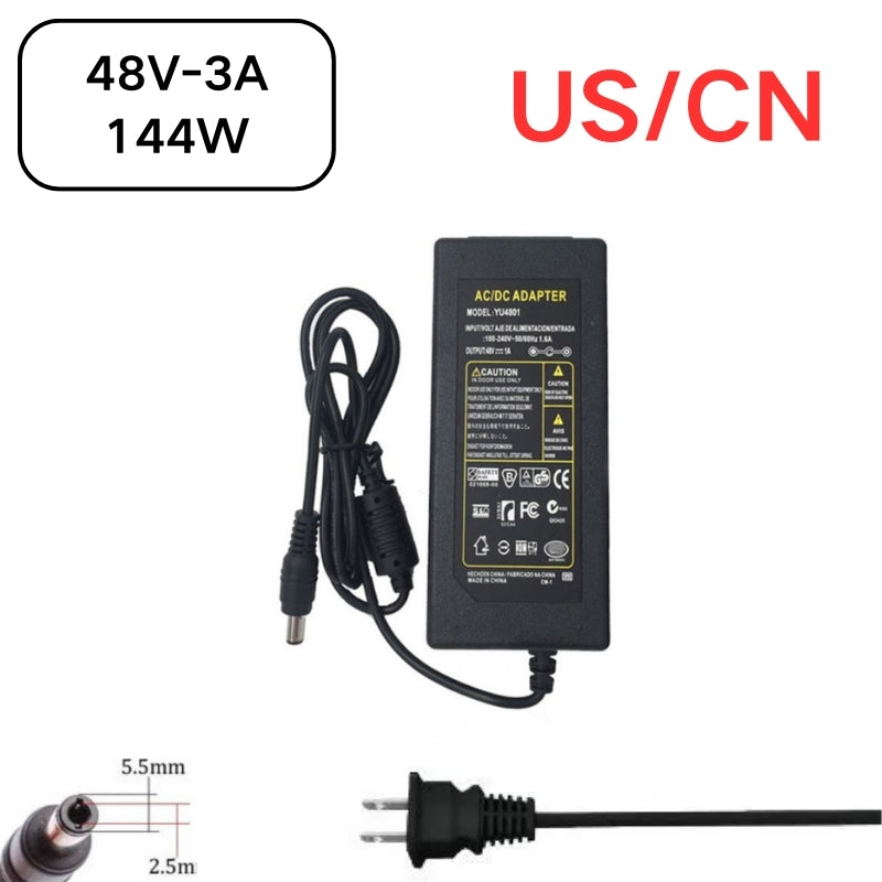 Chargez l&#39;image dans la visionneuse de la galerie, [48V-3A][5.5x2.5] Universal Computer/Monitor/CCTV POE Switch - Power Supply Adapter Wall Charger
