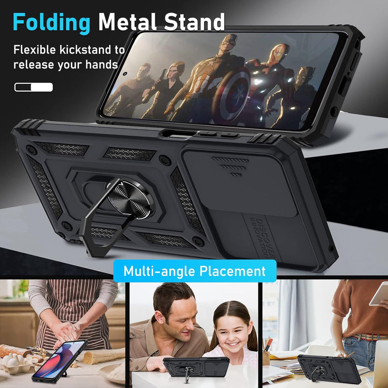 Load image into Gallery viewer, [Magnetic Ring Kickstand][Slide Camera Cover] Motorola Moto G Stylus 5G 2023 - Shield Shockproof Rugged Heavy Duty Case
