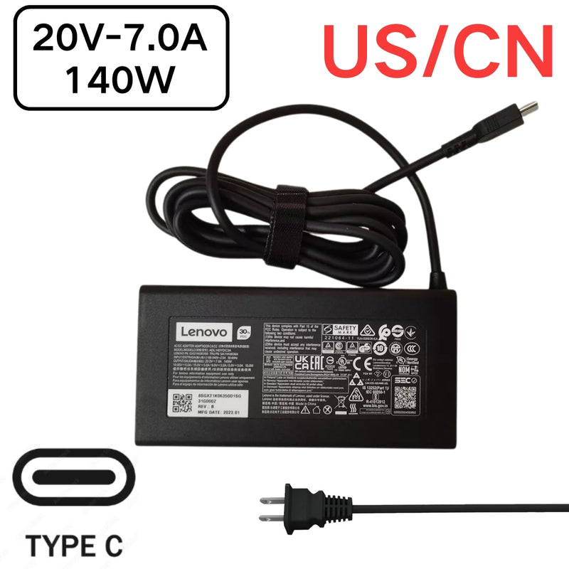 Load image into Gallery viewer, [20V-7.0A/140W][Type C] Lenovo IdeaPad Pro 5 Lenovo Slim Pro 7 Laptop AC Power Supply Adapter Charger
