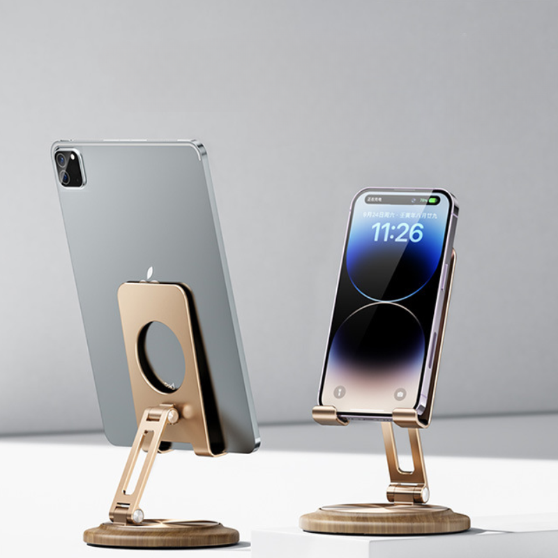 Chargez l&#39;image dans la visionneuse de la galerie, Boneruy 360-Degree Rotating Phone and Tablet Stand - Foldable Aluminum Alloy Holder
