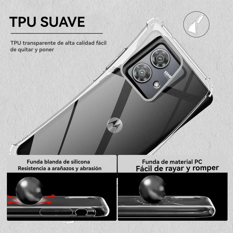 Cargue la imagen en el visor de la galería, Motorola Moto Edge 40 Neo - AirPillow Cushion Transparent Soft Clear TPU Four Corners Protective Case
