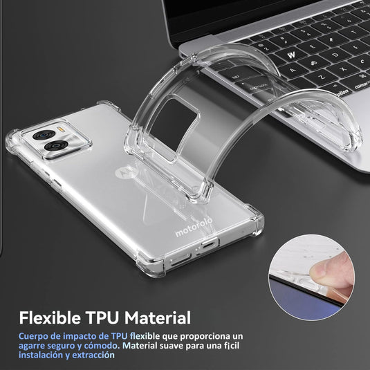 Motorola Moto E22/E22i - AirPillow Cushion Transparent Soft Clear TPU Four Corners Protective Case