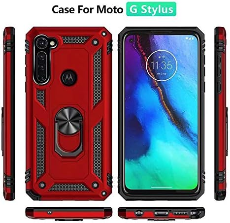 Chargez l&#39;image dans la visionneuse de la galerie, [Magnetic Ring Kickstand] Motorola Moto G Stylus - Shield Shockproof Rugged Heavy Duty Case
