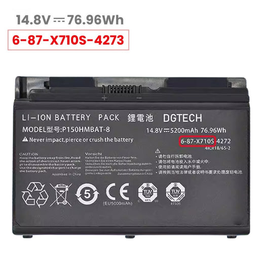 [P150HMBAT-8] Clevo K670E NP8131 NP8150 - Replacement Battery - Polar Tech Australia