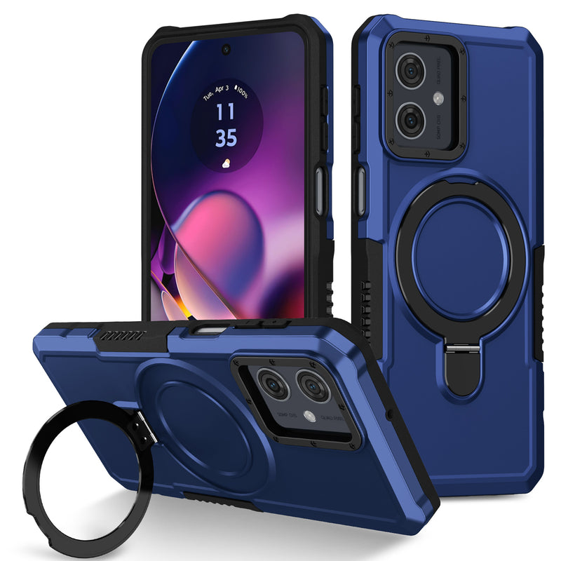 Chargez l&#39;image dans la visionneuse de la galerie, [Ring Rotating Stand] Motorola Moto E14/G14 - Shield Shockproof Rugged Heavy Duty Case
