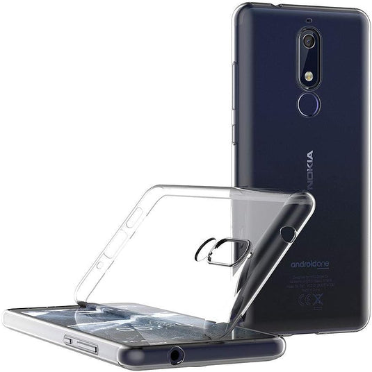 Nokia 5.1 - AirPillow Cushion Transparent Soft Clear TPU Four Corners Protective Case With 2PC 9HD Tempered Glass Screen Protector