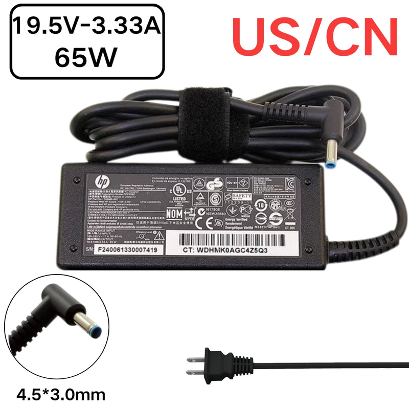 Load image into Gallery viewer, [19.5V-3.33A/65W][4.5x3.0 Blue Tip] HP Pavilion x360 &amp; EliteBook &amp; ProBook Laptop AC Power Supply Adapter Charger
