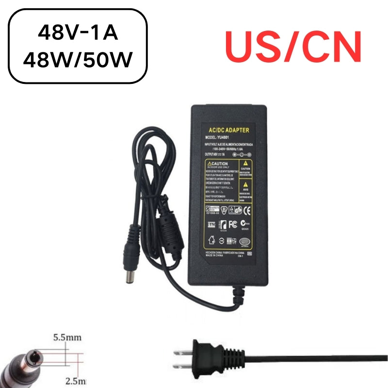 Load image into Gallery viewer, [48V-1A/1.04A][5.5x2.5] Universal Computer/Monitor/CCTV POE Switch - Power Supply Adapter Wall Charger
