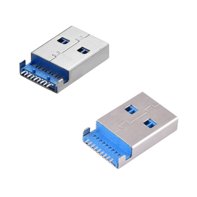 Cargue la imagen en el visor de la galería, Universal USB 3.0 Male Head 180 Degree Replacement 9Pins Socket Jack Port
