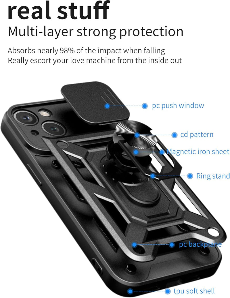 Chargez l&#39;image dans la visionneuse de la galerie, [Magnetic Ring Kickstand][Camera Cover] Motorola Moto Edge 40Pro/Edge Plus 2023/X40/X40 Pro - Shield Shockproof Rugged Heavy Duty Case
