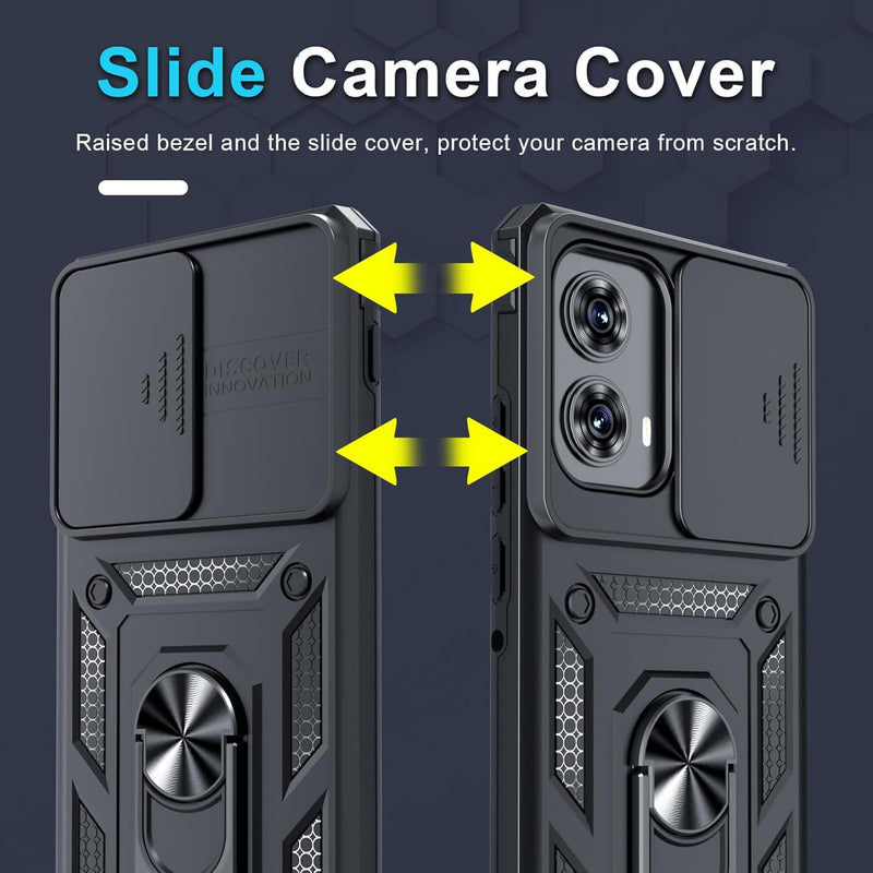 Cargue la imagen en el visor de la galería, [Ring Rotating Stand][Camera Lens Cover] Motorola Moto Edge 2024 - Shield Shockproof Rugged Heavy Duty Case
