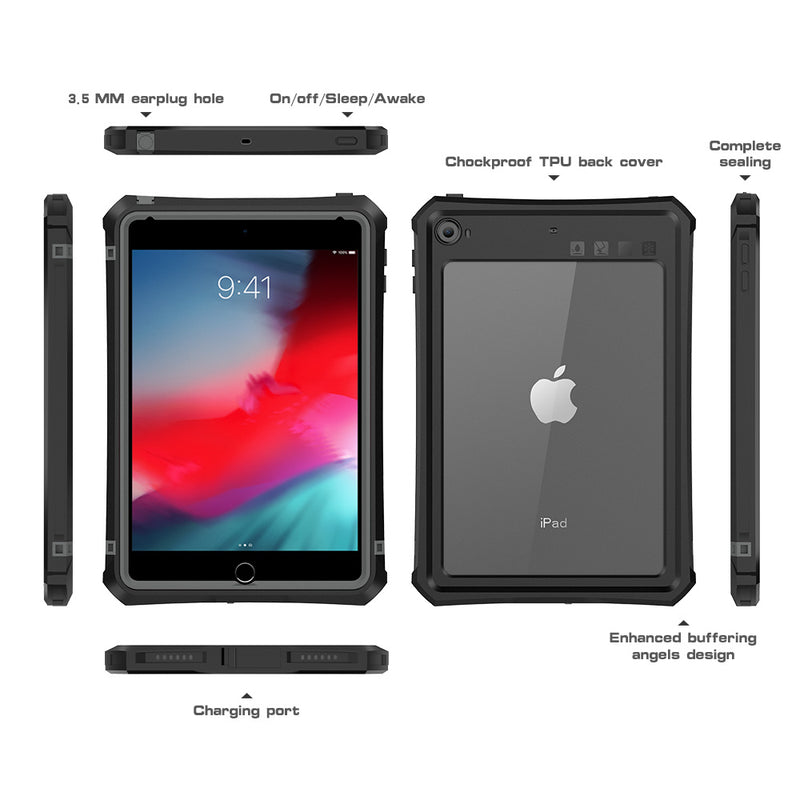 Cargue la imagen en el visor de la galería, Apple iPad Mini 4 &amp; 5 Shellbox Waterproof Heavy Duty Lifeproof Style Case - Polar Tech Australia
