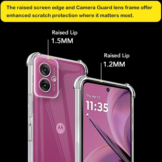 Motorola Moto G55 5G - AirPillow Cushion Transparent Soft Clear TPU Four Corners Protective Case