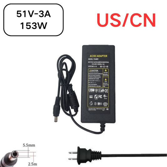 [51V-3A][5.5x2.5] Universal Computer/Monitor/CCTV POE Switch - Power Supply Adapter Wall Charger