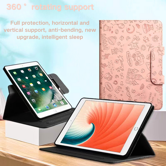 Apple iPad 5/6 9.7'' 5/6th Gen (2017/2018) Smart 360° Degree Rotate Stand Leather Case