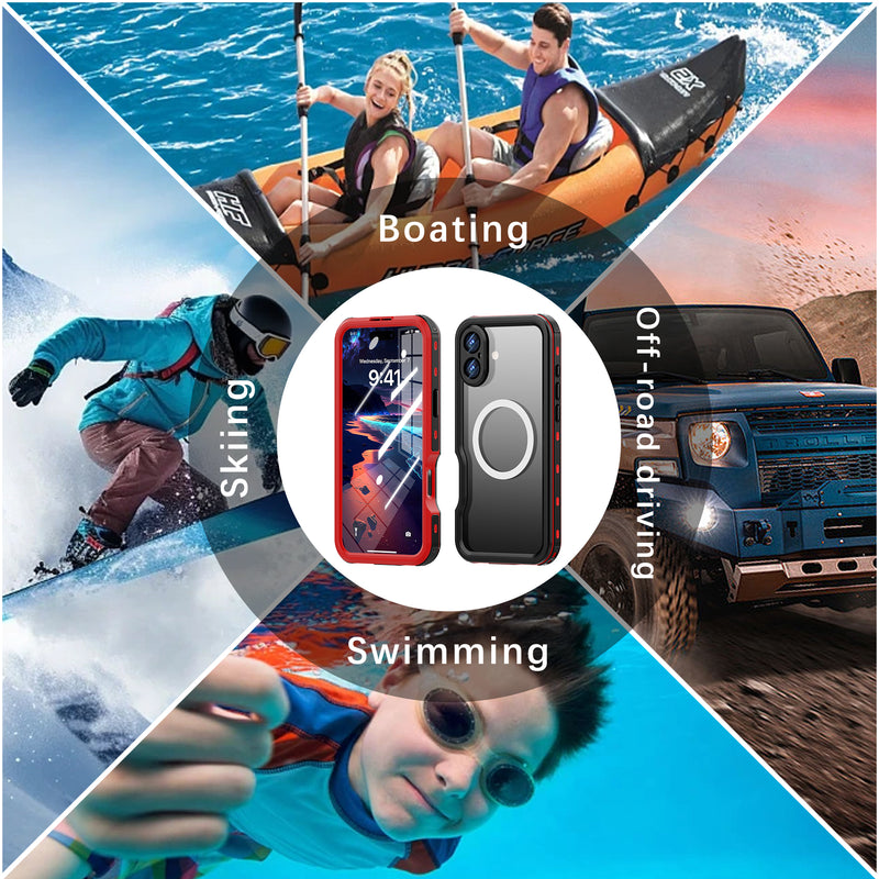 Load image into Gallery viewer, [MagSafe Compatible][IP68 Waterproof] Apple iPhone 16 / 16 Plus / 16 Pro / 16 Pro Max Redpepper D-UP Series - Magnetic Lifeproof Style Phone Case With Lanyard
