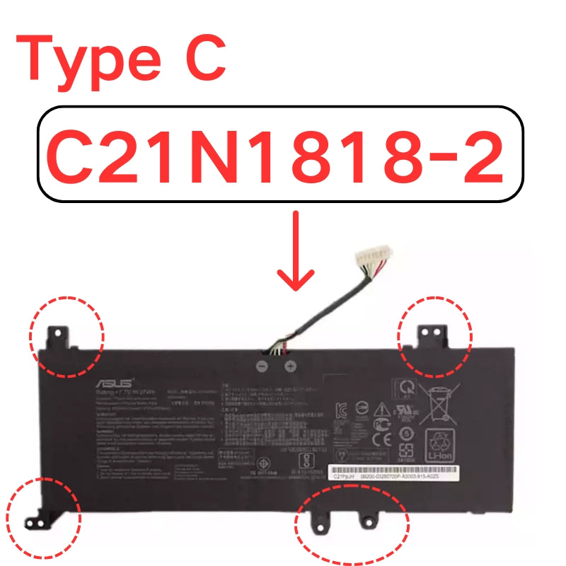 Chargez l&#39;image dans la visionneuse de la galerie, [C21N1818 / C21N1818-1 / C21N1818-2] ASUS VivoBook X412 / X512 / X712 Series - Replacement Battery
