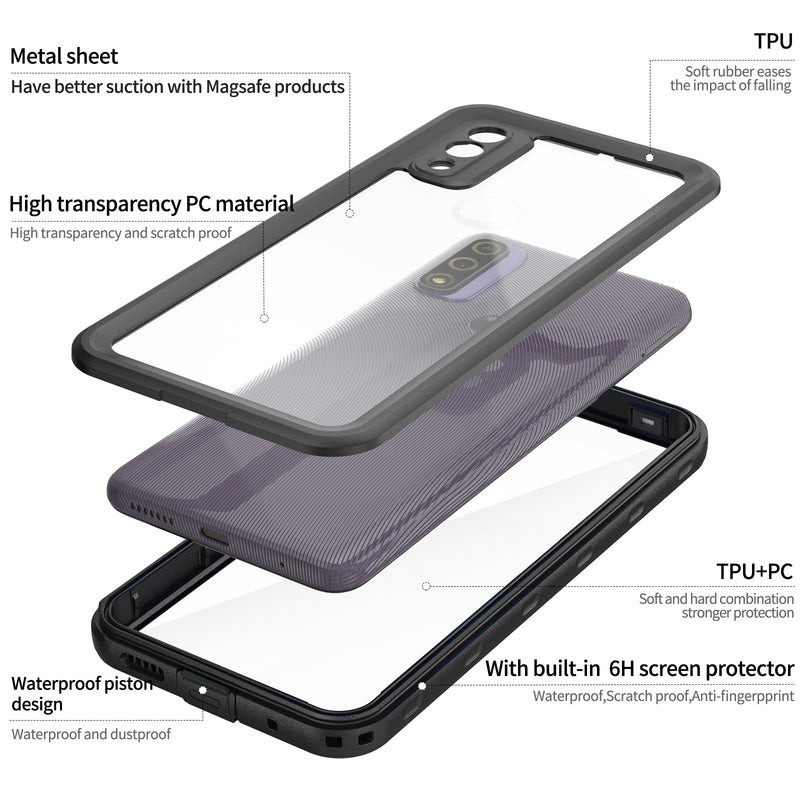 Cargue la imagen en el visor de la galería, [A-Series] Motorola Moto G Pure (2021) - Redpepper Full Covered Waterproof Heavy Duty Tough Armor Case
