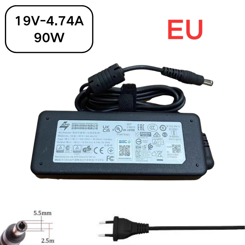 Cargue la imagen en el visor de la galería, [19V-4.74A/90W][5.5x2.5] Cargador adaptador de fuente de alimentación de CA para computadora portátil Gigabyte Q1432A
