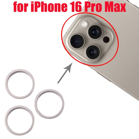 Apple iPhone 16 Pro Max - Rear Camera Glass Lens Metal Outside Protector Hoop Ring