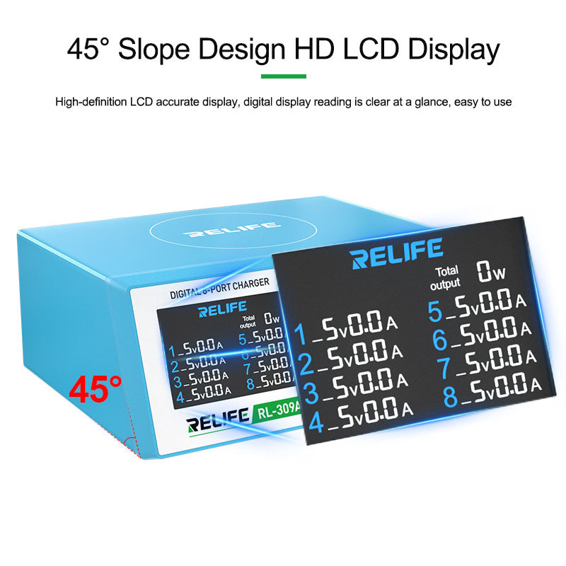 Load image into Gallery viewer, [RL-309A] RELIFE Digital Display 8-Port Charger 100W - Polar Tech Australia
