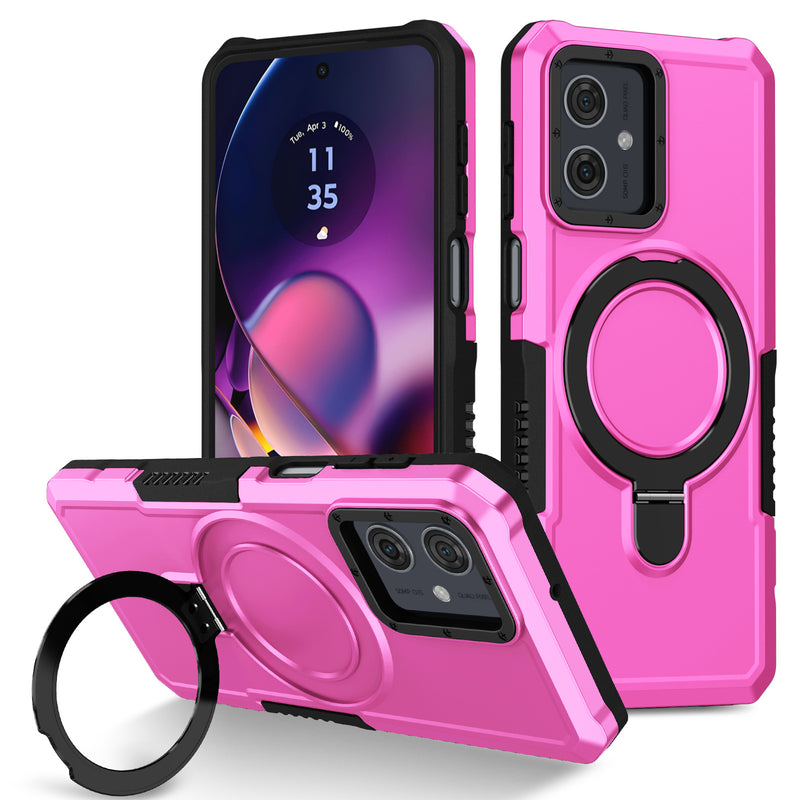 Chargez l&#39;image dans la visionneuse de la galerie, [Ring Rotating Stand] Motorola Moto E14/G14 - Shield Shockproof Rugged Heavy Duty Case
