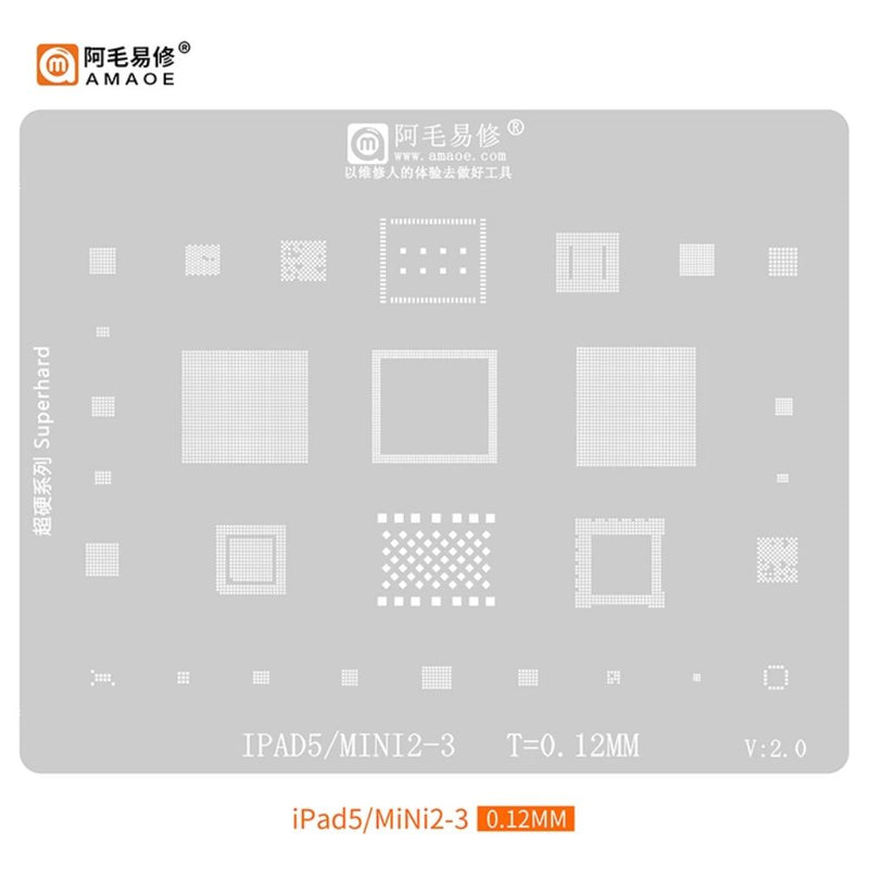 Chargez l&#39;image dans la visionneuse de la galerie, [Amaoe] [Stencil] BGA Reballing Solder Paste Stencil For iPad/iPad2/3/4/5/Air 2/PRO/iPad mini 1/2/3/4/ Soldering Mesh - Polar Tech Australia
