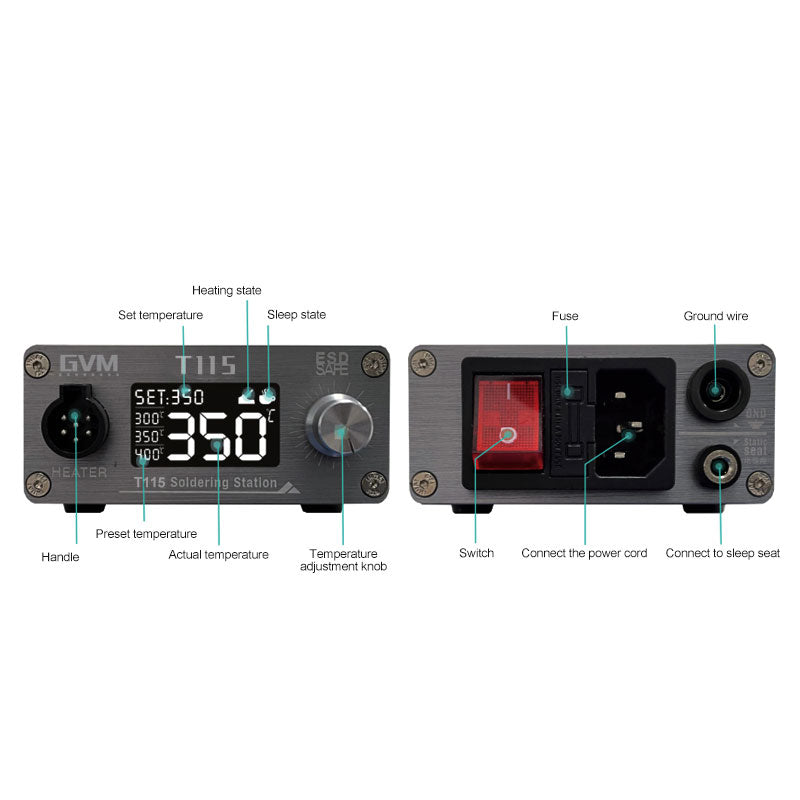 Chargez l&#39;image dans la visionneuse de la galerie, [T115] GVM Mobile Phone Repair Constant Temperature Welding Station - Polar Tech Australia
