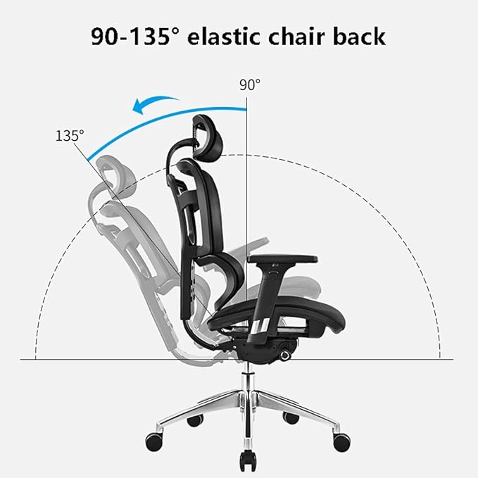 Cargue la imagen en el visor de la galería, Silla de oficina cómoda de malla transpirable ajustable ergonómica de lujo
