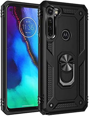 [Magnetic Ring Kickstand] Motorola Moto G Stylus - Shield Shockproof Rugged Heavy Duty Case With 2PC Tempered Glass Screen Protector