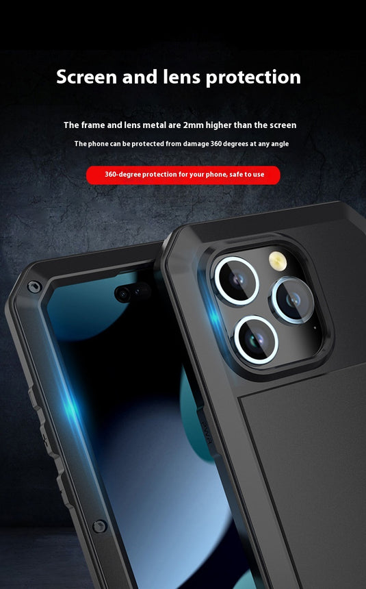 [Metal Anti-Drop Heavy Duty] Apple iPhone 16 / 16 Plus / 16 Pro / 16 Pro Max - Heavy Duty Lifeproof Phone Case