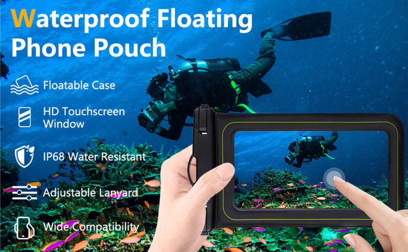 Load image into Gallery viewer, [Waterproof Phone Pouch] iPhone 16/15/14/13/12 Pro Max Plus Samsung Galaxy S24/S23/S22/S21 Google Pixel Etc, Up to 6.9&#39;&#39; - IP68 Universal Floating Float Water Proof Cell Phone Dry Bag Phone Case Protector
