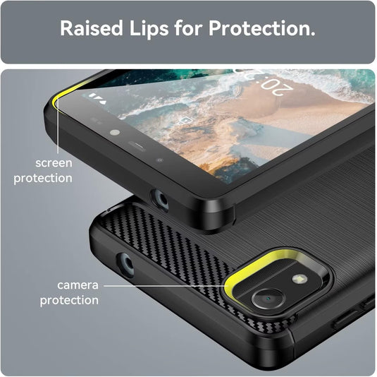 Nokia C2 2nd Edition - Shield Shockproof Rugged Heavy Duty Case With 2PC 9HD Tempered Glass Screen Protector