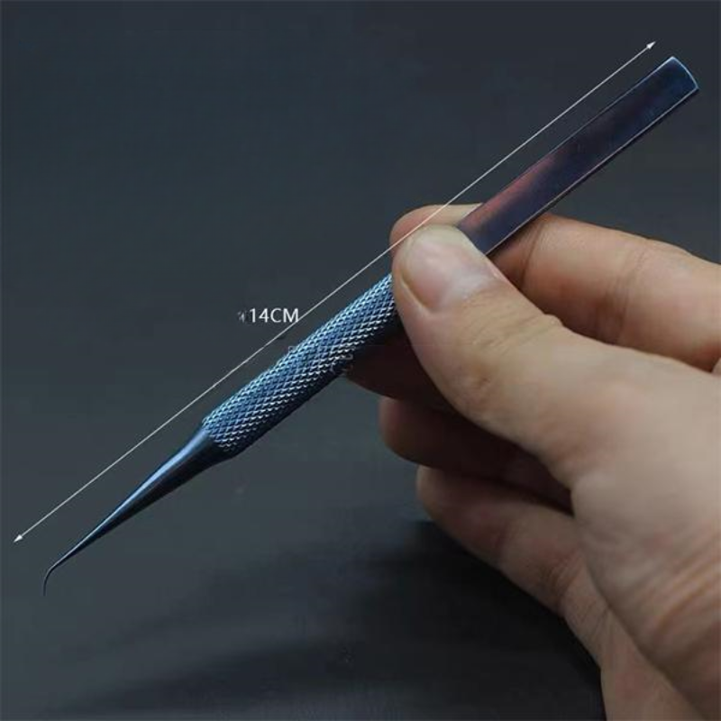 Load image into Gallery viewer, YCS Repair Flyline Tweezers – Titanium Alloy Fine Tip Straight &amp; Bent Tweezers (140mm)
