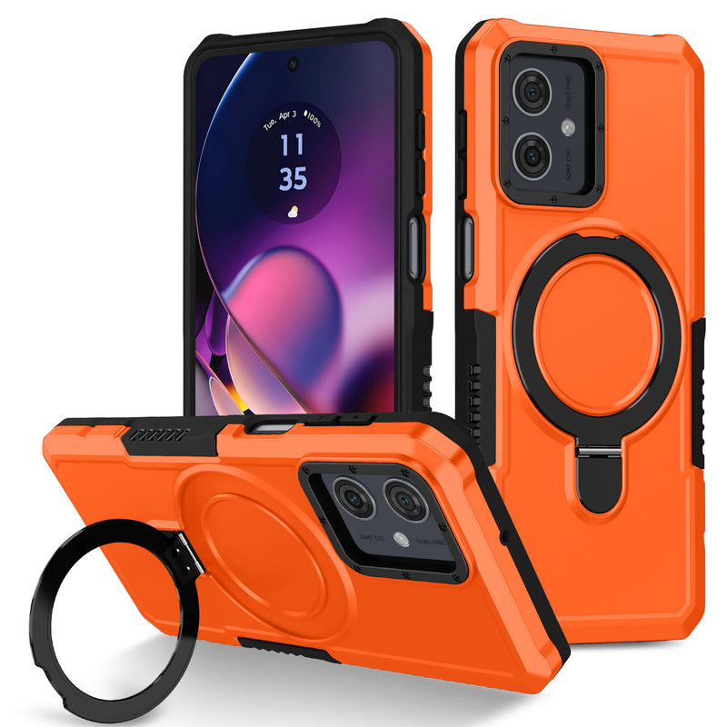 Chargez l&#39;image dans la visionneuse de la galerie, [Ring Rotating Stand] Motorola Moto E14/G14 - Shield Shockproof Rugged Heavy Duty Case
