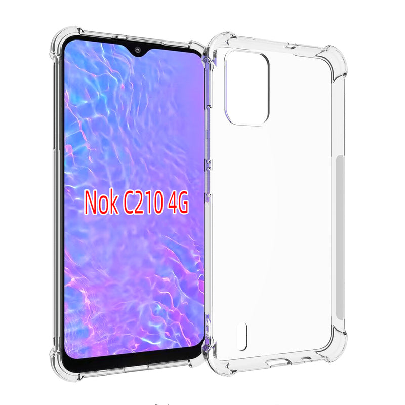 Load image into Gallery viewer, Nokia C210 - AirPillow Cushion Transparent Soft Clear TPU Four Corners Protective Case With 2PC 9HD Tempered Glass Screen Protector
