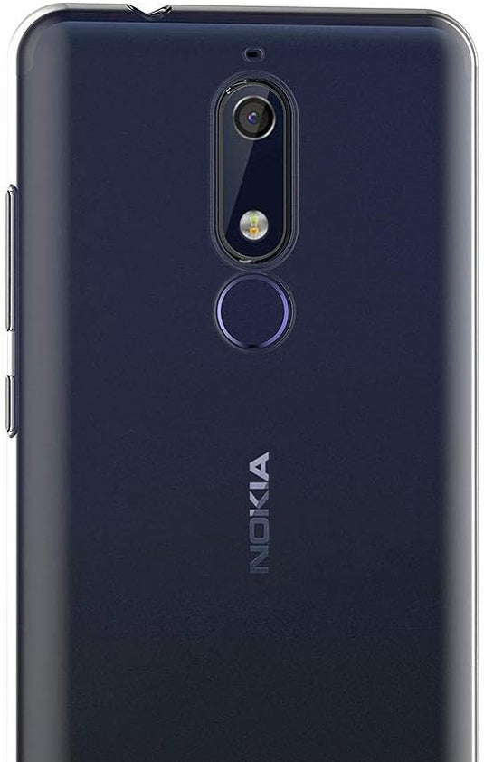 Nokia 5.1 - AirPillow Cushion Transparent Soft Clear TPU Four Corners Protective Case With 2PC 9HD Tempered Glass Screen Protector