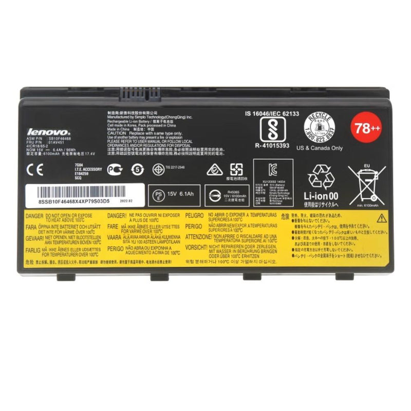 Cargue la imagen en el visor de la galería, [01AV451] Lenovo ThinkPad P70(20ER002KUS)/P70-20ER 00HW030 78++ Replacement Battery - Polar Tech Australia
