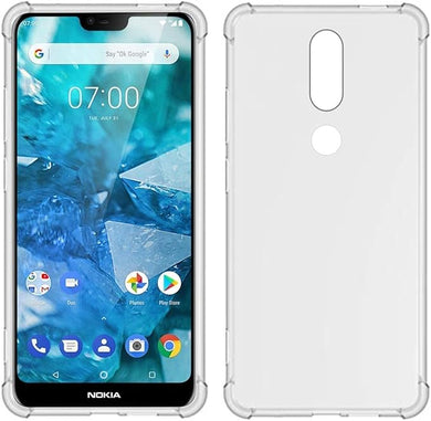 Nokia 7.1 - AirPillow Cushion Transparent Soft Clear TPU Four Corners Protective Case