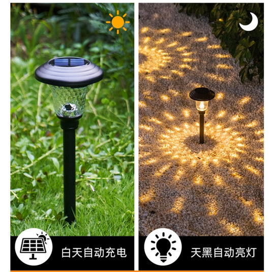 4 Pack Solar Pathway Lights Warm yellow + Bright White Outdoor Garden Stake Glass LED Stainless Steel Waterproof Landscape Path Lighting for Yard Walkway Driveway Outside Silver