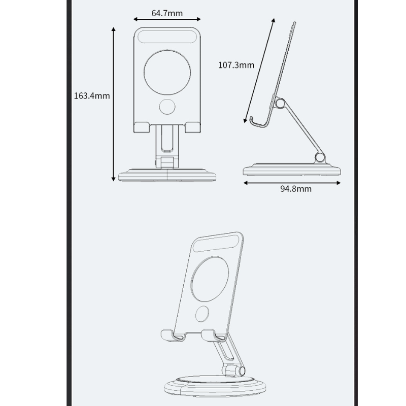 Cargue la imagen en el visor de la galería, Boneruy 360-Degree Rotating Phone and Tablet Stand - Foldable Aluminum Alloy Holder
